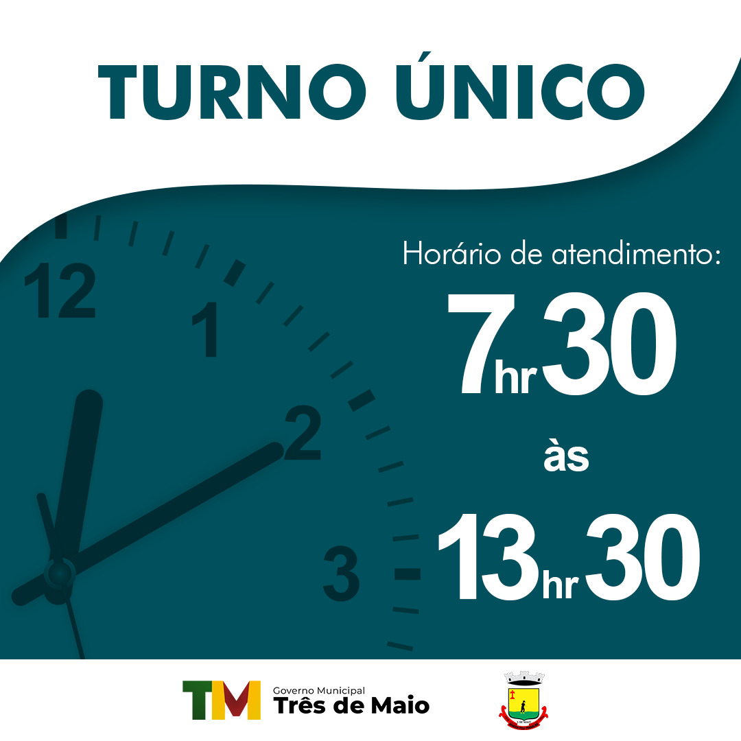 GOVERNO MUNICIPAL ADERE AO TURNO ÚNICO A PARTIR DE DEZEMBRO